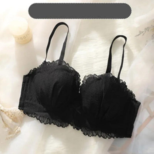Sexy Lace Thickened and Gathered Without Steel Ring on The Support To Prevent Sagging Adjustment Cute Bra