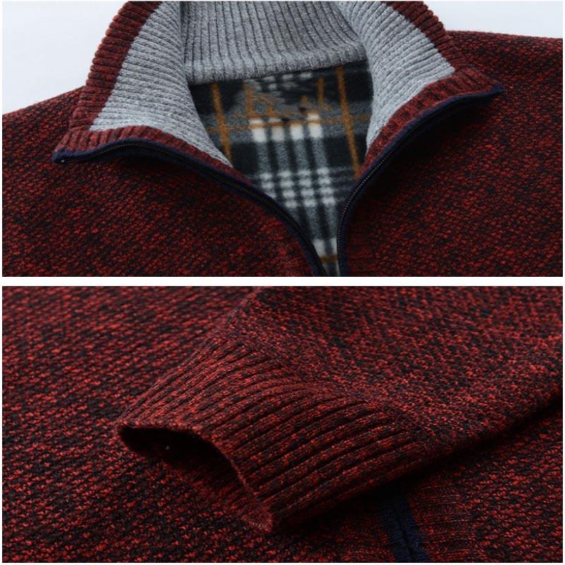 Autumn and Winter Sweater Men's Cardigan Velvet Thick Casual Jacket Loose Warm Fashion Men's Clothing