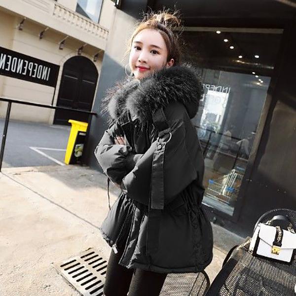 Fashion Trend Short Hooded Fur Collar Women's Down Jacket Autumn and Winter Plus Velvet Thickening Warm White Duck Down Jacket