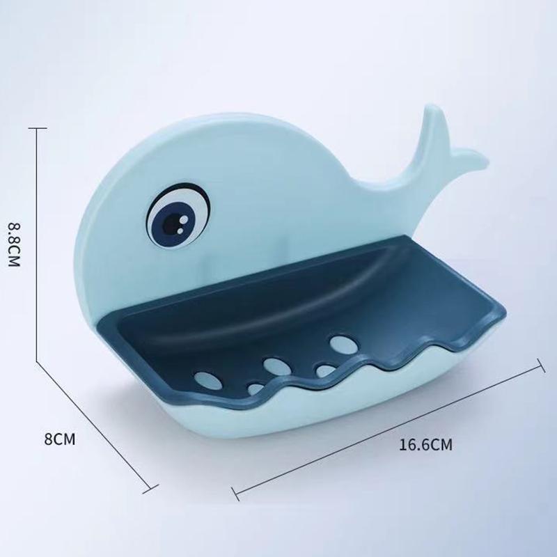 Bathroom Little Whale Soap Box Soap Box Free Perforated Wall-mounted Suction Cup Toilet Rack Drain Household