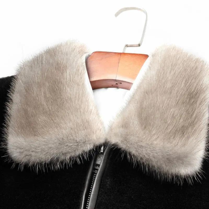 Men's Winter Fur Men's Jacket Imitation Mink Lapel Jacket Fur One Leather Jacket Men's Short Jacket