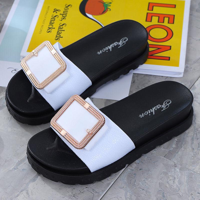 Home Slippers Men and Women At Home Summer Indoor and Outdoor Can Wear Couple Sandals and Slippers Soft Bottom Non-slip Thick Bottom Sandals