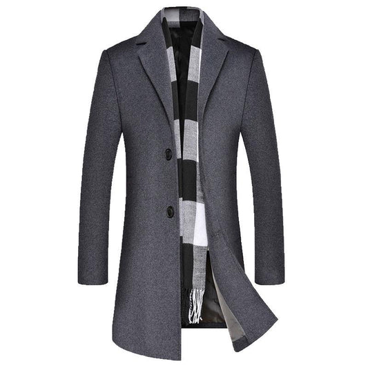 Woolen coat Large size Windbreaker Men's clothes Autumn And Winter Medium and long section