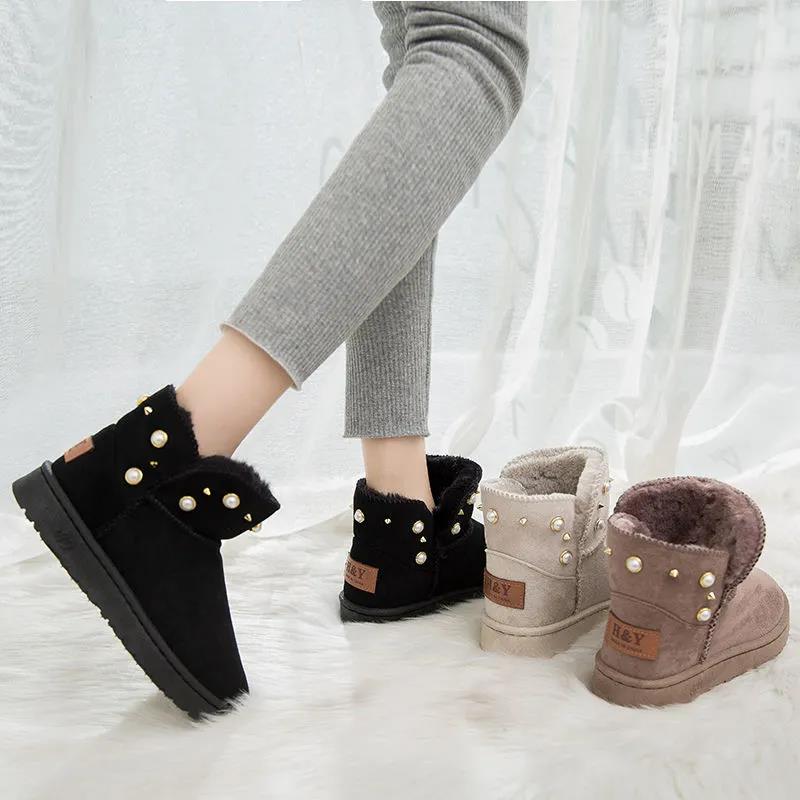 Autumn and Winter Snow Boots Women's Cotton Shoes Wild Korean Short Boots Thick Velvet Boots
