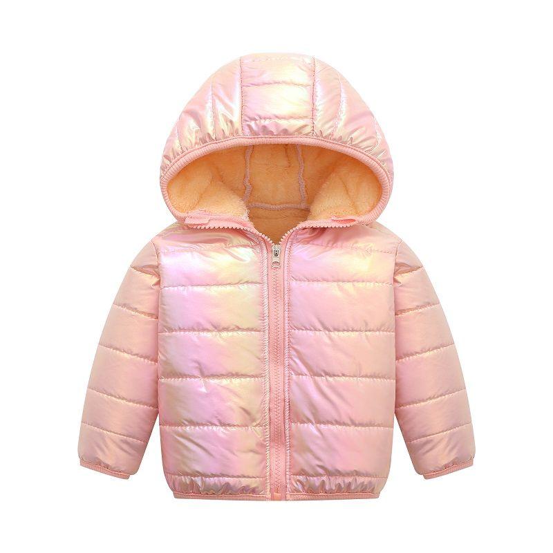Girls' Down Padded Jacket Bright Face Wash-free Autumn and Winter Warmth Lamb Velvet Winter Jacket