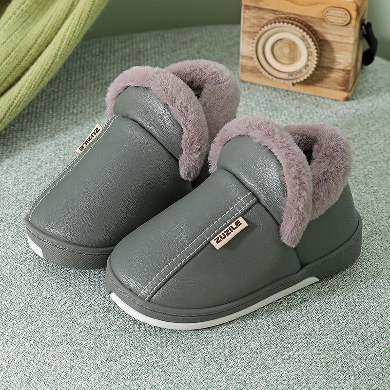 Waterproof Cotton Drag Winter Warmth PU Waterproof Non-slip Indoor Home Bag with Cotton Shoes To Keep Warm Soft and Comfortable
