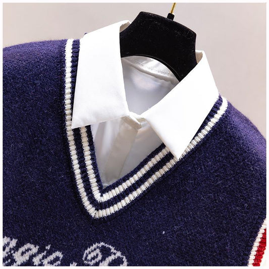 Knitted Vest Women's Spring and Autumn Style Western Style Trendy Outerwear Sweater