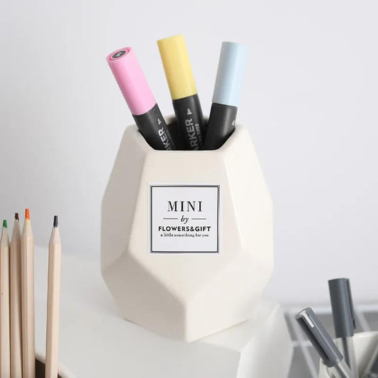 Ceramic Desk Pen Holder Student Learning Supplies Storage Box