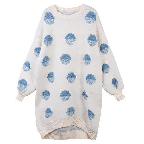 Fall/Winter Maternity Dress Long Sleeve Loose Fashion Top Color Block Round Neck Sweater