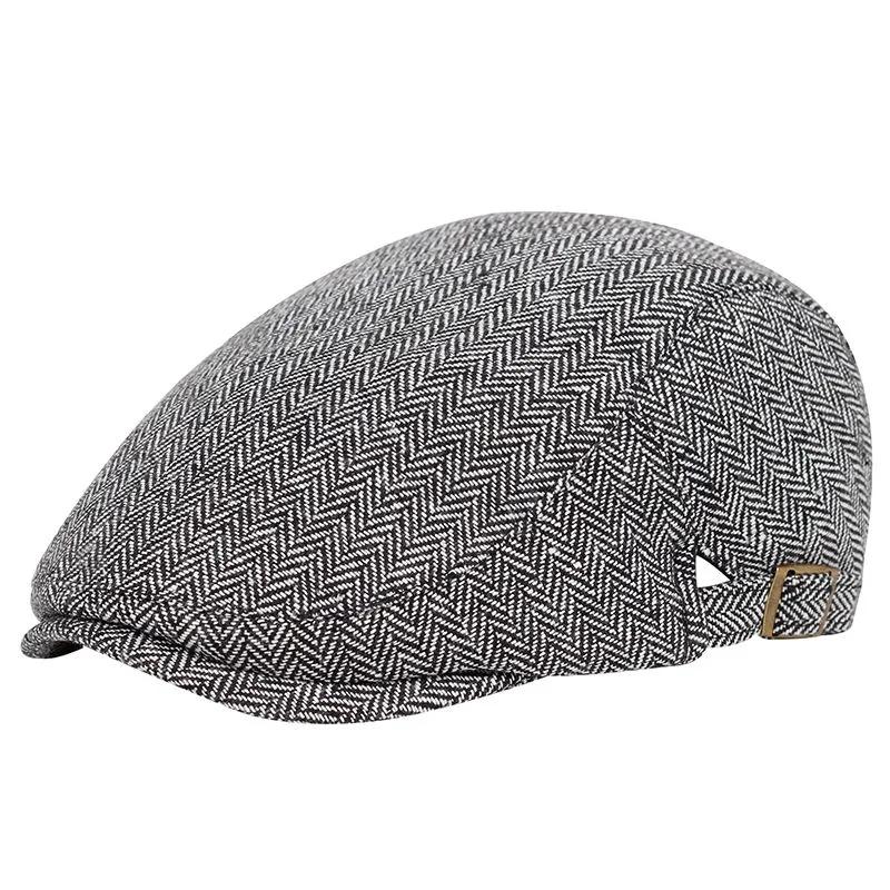 Men's Summer Beret Hat Casual British Peaked Cap Outdoor Sun Protective Sun Hat Gentle Leisure Breathable Hat Solid Color