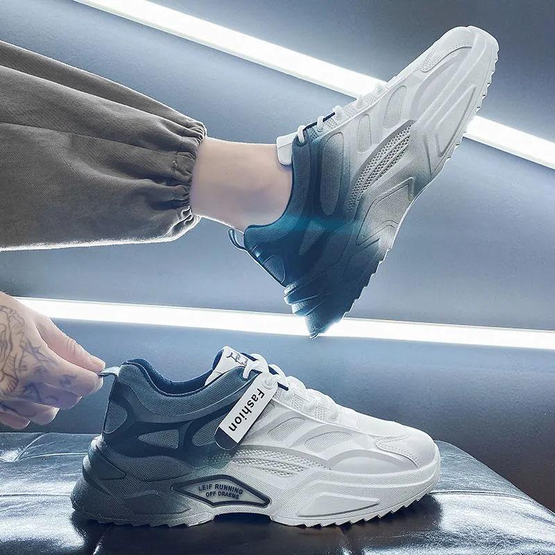 Men's Casual Sports Gradient Shoes Spring Fried Street Ins Dad Shoes Comfortable Mesh Shoes Boys Fitness Basketball Shoes