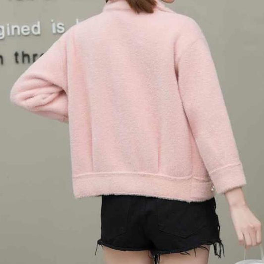 Woman Winter One Button Jacket Coat Pocket Wool Blend Cape Keep Warm Outwear Tops