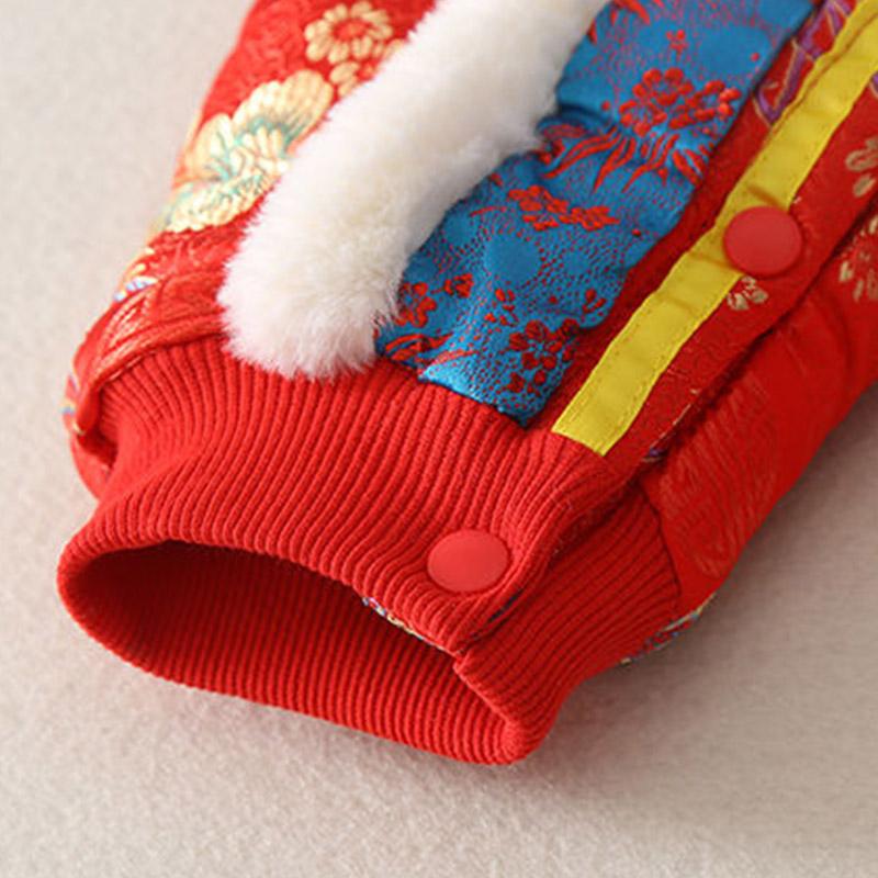 Baby Tang Suit One-piece Winter Newborn Full Moon Clothes for Men and Women Baby One-year-old One-hundred-day Dress Thickened Crawling Clothing