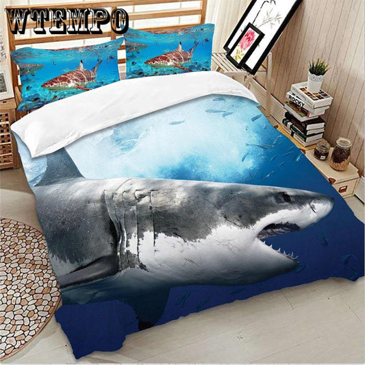 Bedding Set 3D Shark Bedding Sets Duvet Cover Sets 3 Pcs Set Duvet Cover Pillow Case