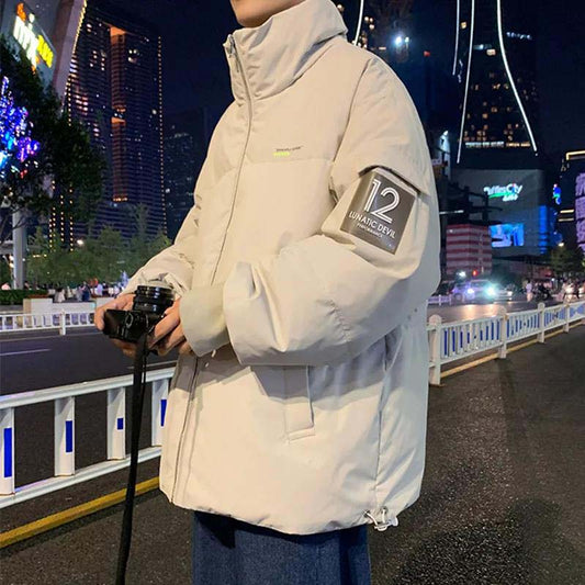 2021 New Warm Padded Jacket Men's Loose Padded Jacket Youth Winter Men's Down Jacket