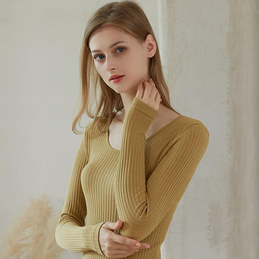 Women Winter Autumn Warm Clothes Thermal Underwear O-neck Female Thicken Tight Suit Windproof Comfortable Soft Lining Long Sleeve High Elasticity Slim