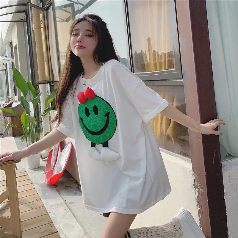 Large Size Top Women's Summer Loose Short Simple Short Sleeve T-shirt