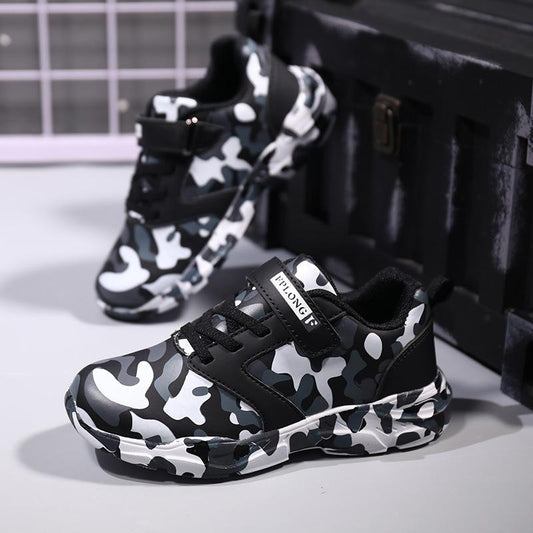 Boys' Leather Waterproof Camouflage Shoes Children's Sports Shoes