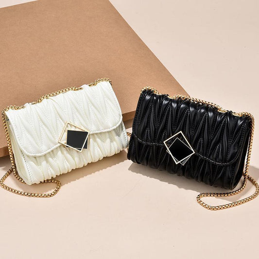 Textured Fold Female Bag Fashion One-shoulder Messenger Bag Wild Chain Small Bag Trend