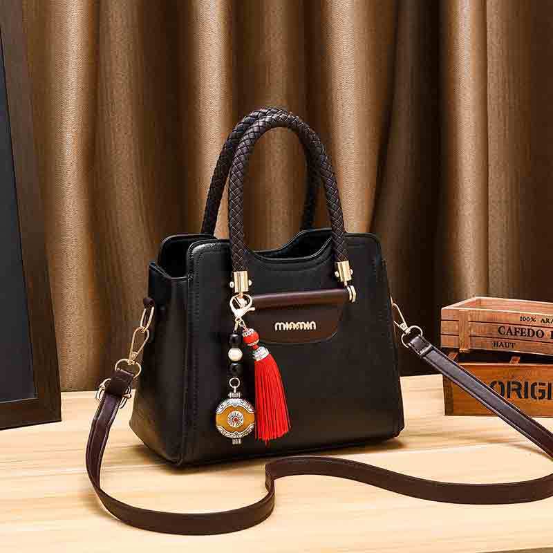 Fashion PU Leather Handbag for Women Girl Messenger Bags with Tassel Ladies Party Shoulder Bags