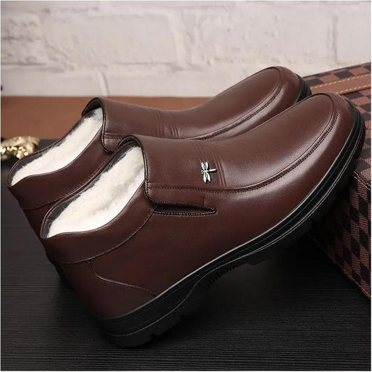 Cotton Shoes Men's Winter Plus Velvet Warm Shoes Tendon Bottom Middle-aged and Elderly Father Shoes Winter Non-slip Men's Cotton Shoes