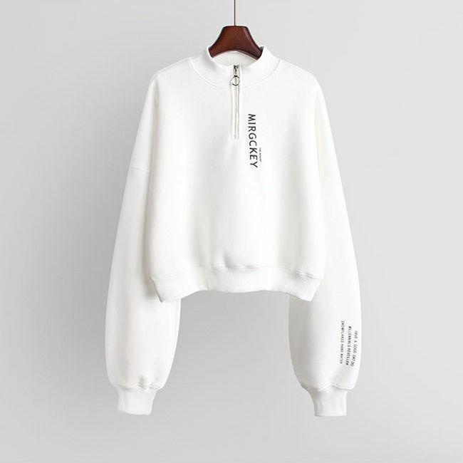 Harajuku Style Zipper Long-sleeve Jacket Women Loose Short Sweatshirt Letters Printed Jacket Coat Outerwear