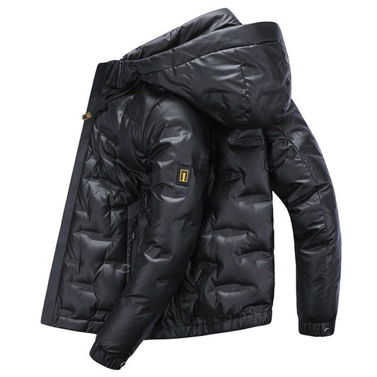 White Down Jacket Men's Thick Winter Hooded Warm Parka Coat Waterproof and Windproof