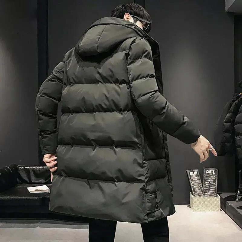 2021 New Style Down Padded Jacket Men's Mid-length Padded Jacket Winter Plus Velvet Thick Trendy Coat
