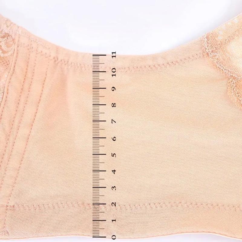 Women's Small Chest No Rims Underwear Adjustable Comfortable Bra Gather Wide Side Sexy Floral Embroidered Brassiere Full Cup Breathable ABC Cup