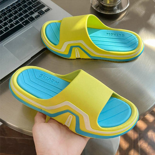 Men's Thick-soled Slippers Summer Outdoor Wear Household Deodorant Non-slip Beach Shoes Super Soft Ladies Bathroom Slippers