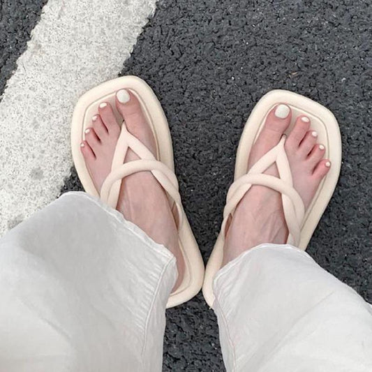 Flip-flops Female Summer Fairy Style Casual Fashion Korean Retro Flip-flops Vacation Beach Sandals and Slippers