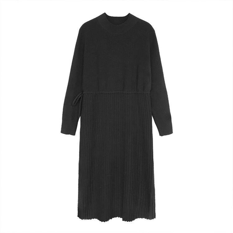 Long sweater women's autumn and winter new thickening bottoming skirt loose waist slimming skirt