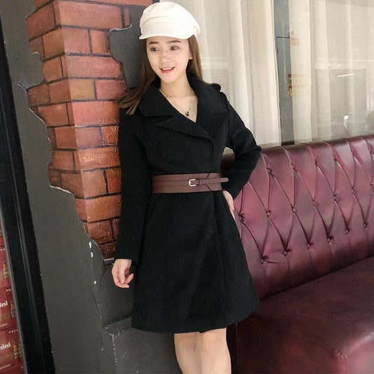 Women's Girdle with Skirt Wide Belt Coat Waist Dress Belt Ladies Waistband Buckle Black Belt