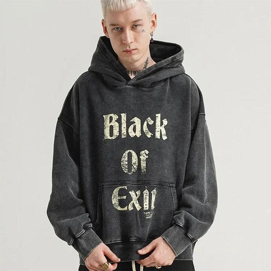 High Street Old Retro Hoodie Men and Women Original Heavy Industry Vintage Casual Washed Couple Sweater Loose Big Pocket Pullover Sweater