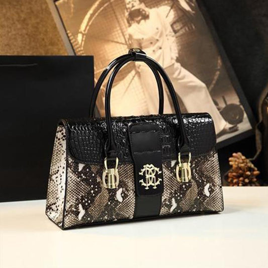 Atmospheric Crocodile Pattern Middle-aged Mother Bag Fashion Snake Pattern Leather Women's Bag Shoulder Messenger Handbag