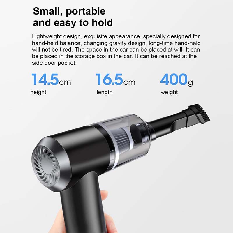 Wireless Car Vacuum Cleaner USB Rechargeable Cordless 6000PA120W Portable Handheld Powerful