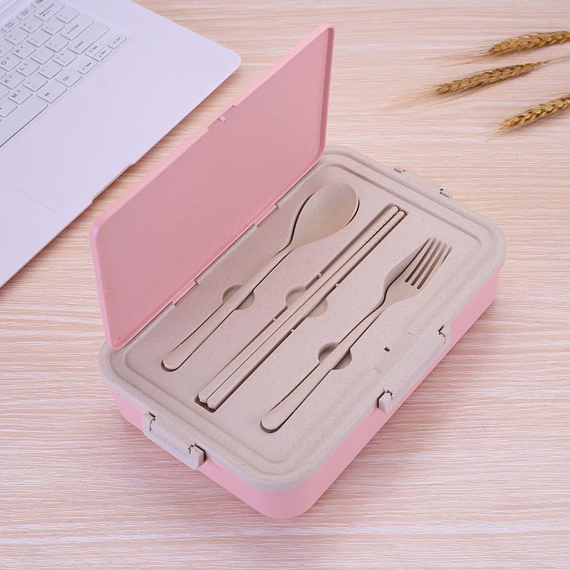 Three Grid Plastic Microwave Lunch Box Lunch Box Sealed Storage Box for Boys and Girls Lunch Box