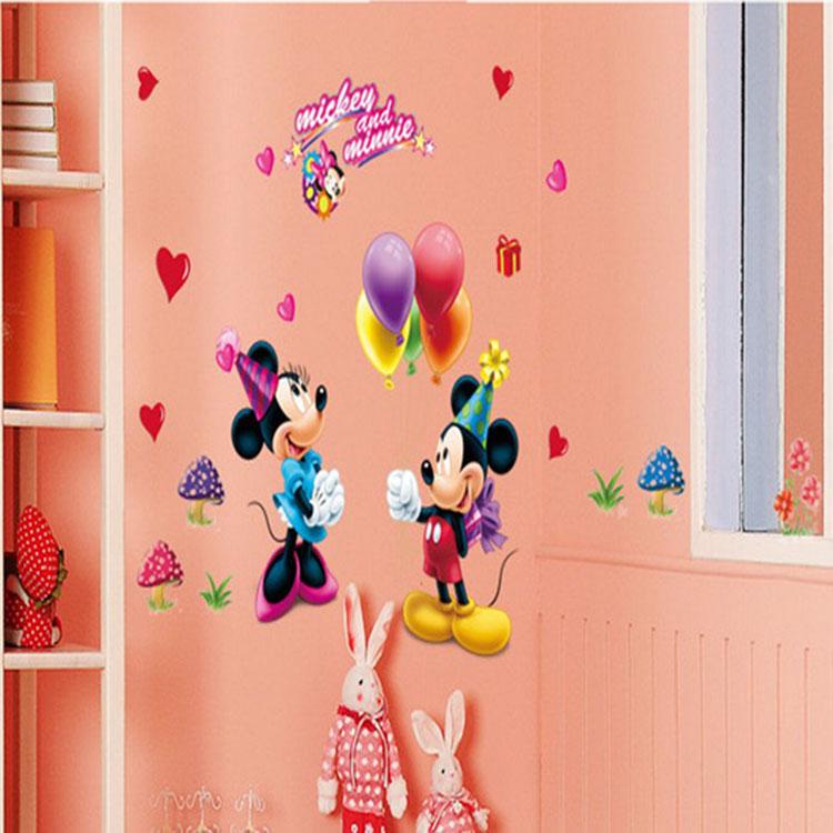Mickey Micky Children's Room Cartoon Decoration Classroom Bedroom Removable Background Wall Sticker