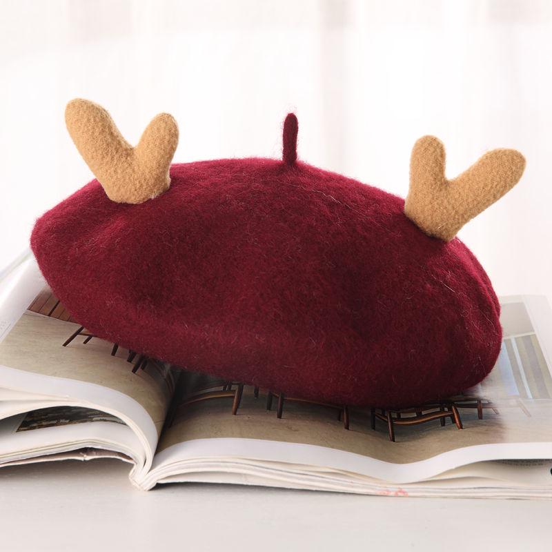 Winter Christmas gift Berets Hairy elk hat Woman Christmas decoration Christmas hat