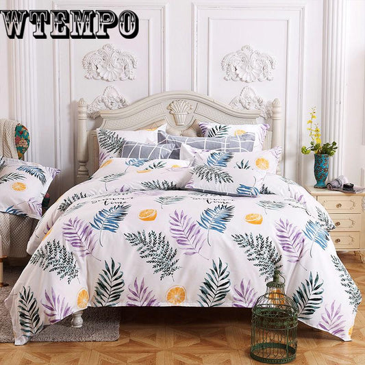 Bedding Set Plant Flowers Fashion Patterns Bed Sheet Quilt Cover Pillowcase