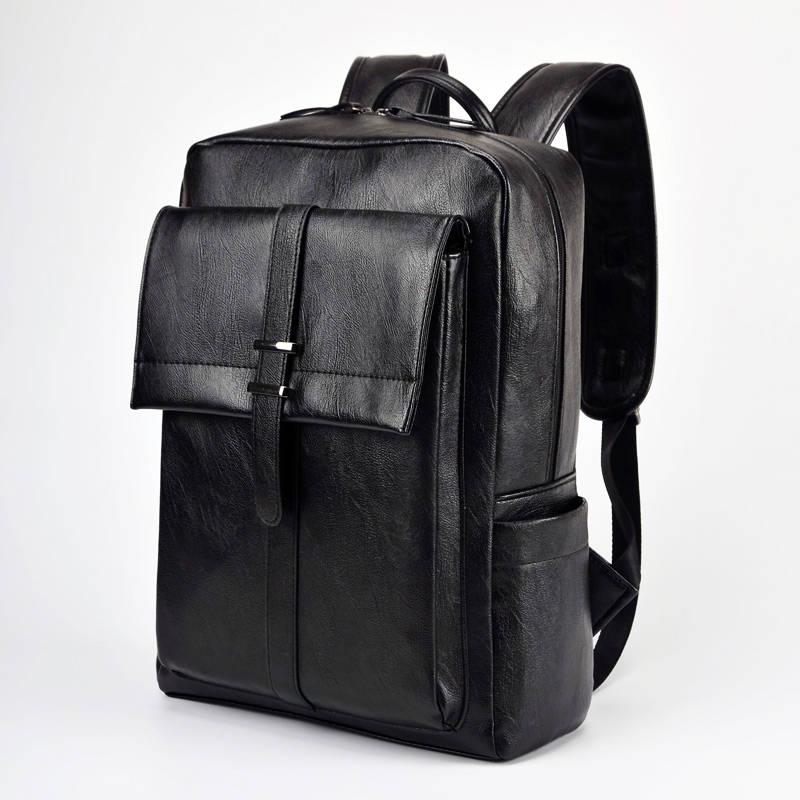 Hand-made Genuine Leather Casual Travel Backpack Men Cowhide Backpacks Men's Double Shoulder Bag