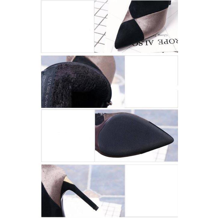 Sexy High-heeled Shoes High Heels Shoes PU Leather Women Shoe Pointed Toe Pumps Martin Boots