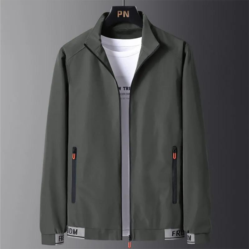 Jacket Men's Autumn and Winter Leisure Loose Slim Trend Jacket Young and Middle-aged Stand-up Collar Jacket