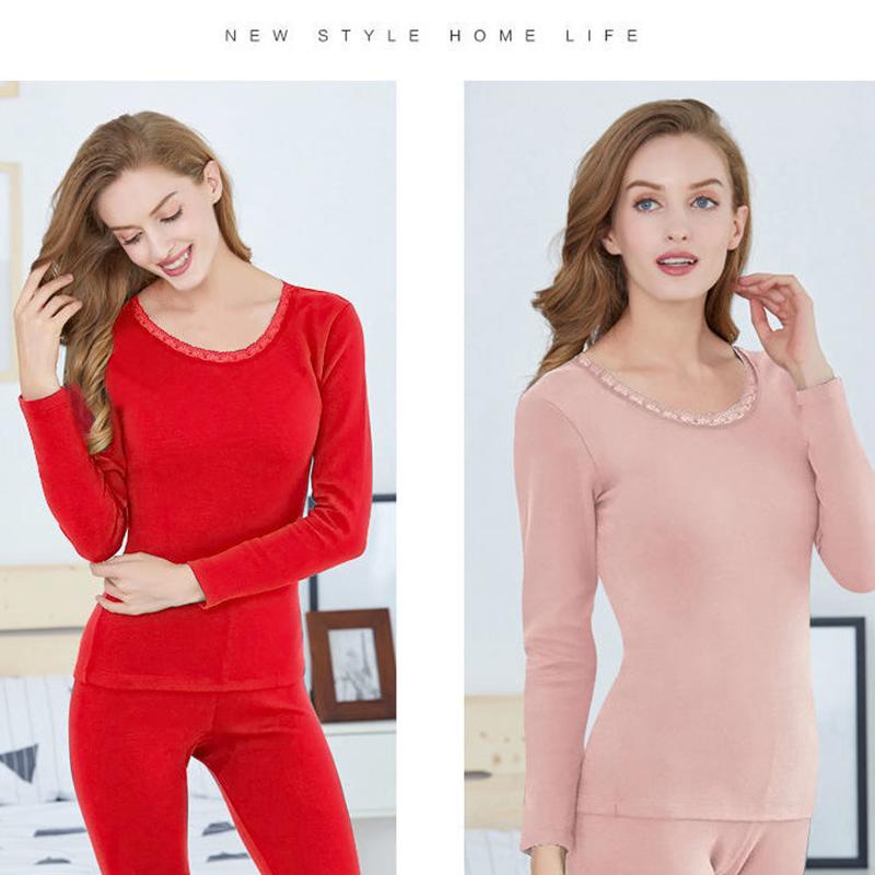 Ladies Fever Autumn Clothes Long Trousers Pure Cotton Bottoming Shirt Slim Women's Youth Thick Suit Thermal Underwear