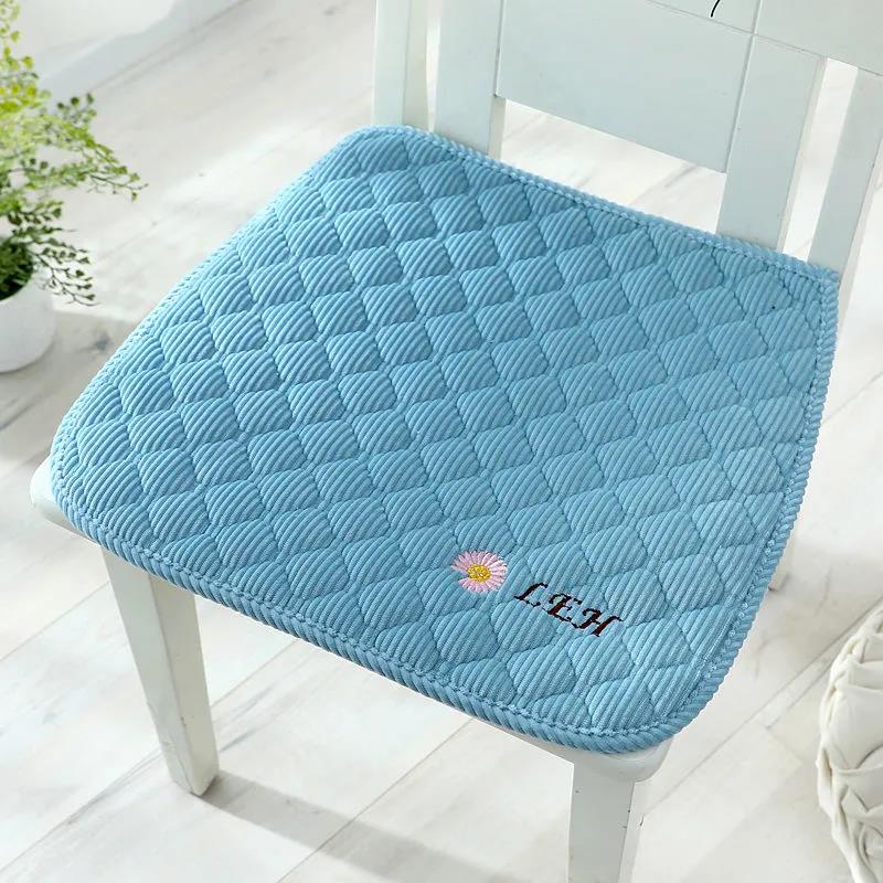 Dining Chair Cushion Four Seasons General Plush Chair Cushion Thickened Anti-slip Strap Stool Cover Cushion