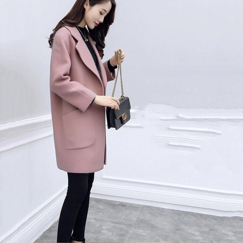 Autumn Women's Wool Coat Long Woolen Coat Single Breasted Female Autumn Winter Wool Coats Jacket