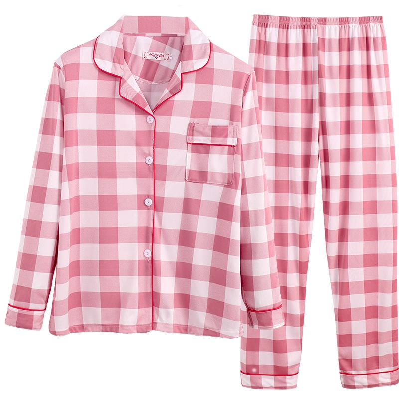 Women Pajamas Set Cute Pyjamas Suit Turn-down Collar Sleepwear Long Sleeve Home Wear Casual Loose Nightwear Cartoon Night Shirt Top and Pants Sets