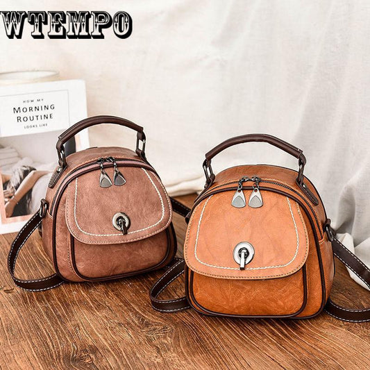 Women Backpack Leather School Bags for Teenager Female Preppy Style Small Backpack