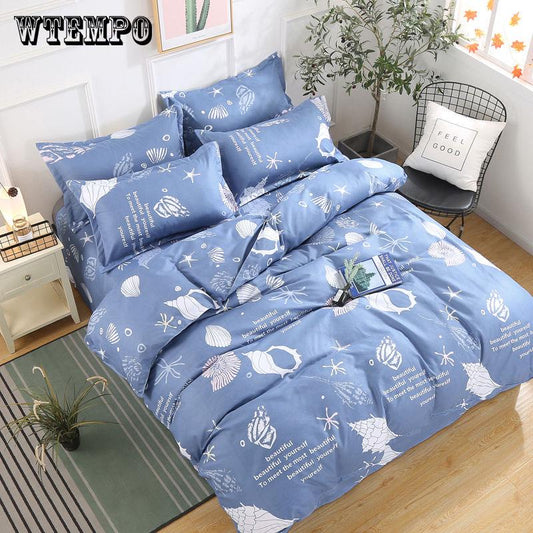 Brand Duvet Cover Sets Retro Blue Quilt Duvet Cover Bed Sheet Home Textile Bedroom
