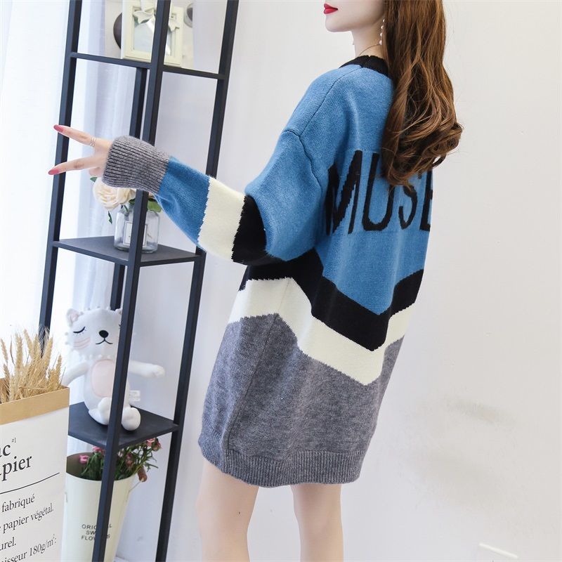 Autumn and Winter Fashion Casual Sweater Mid-length Loose Maternity Dress Letter Pattern Female Top